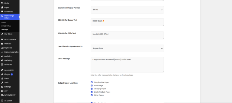 Setting Page