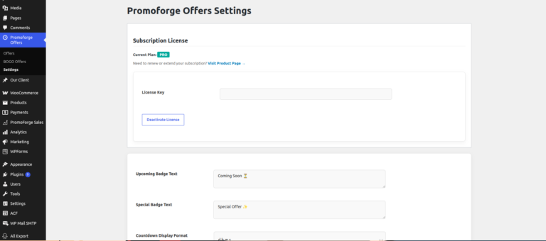 Setting Page